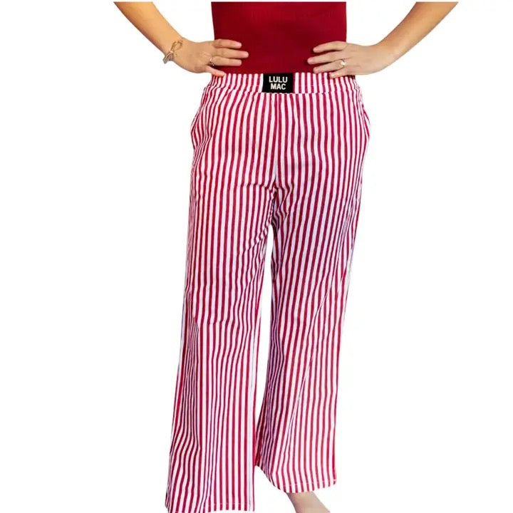 RED STRIPED PANT: RED