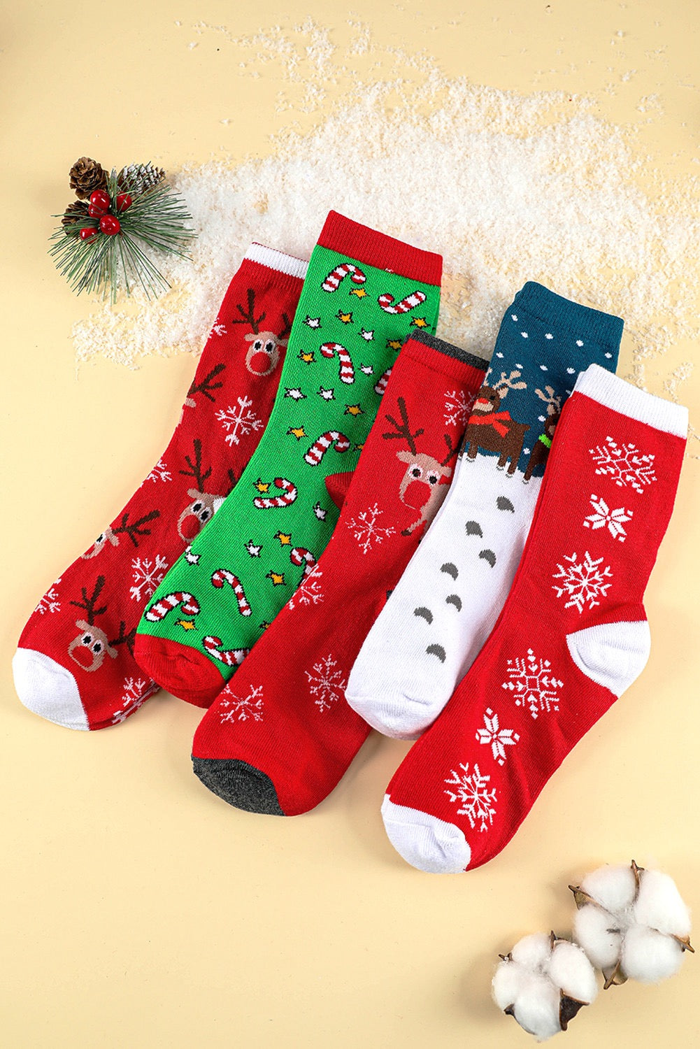 5 Pairs Christmas Cartoon SOCKS