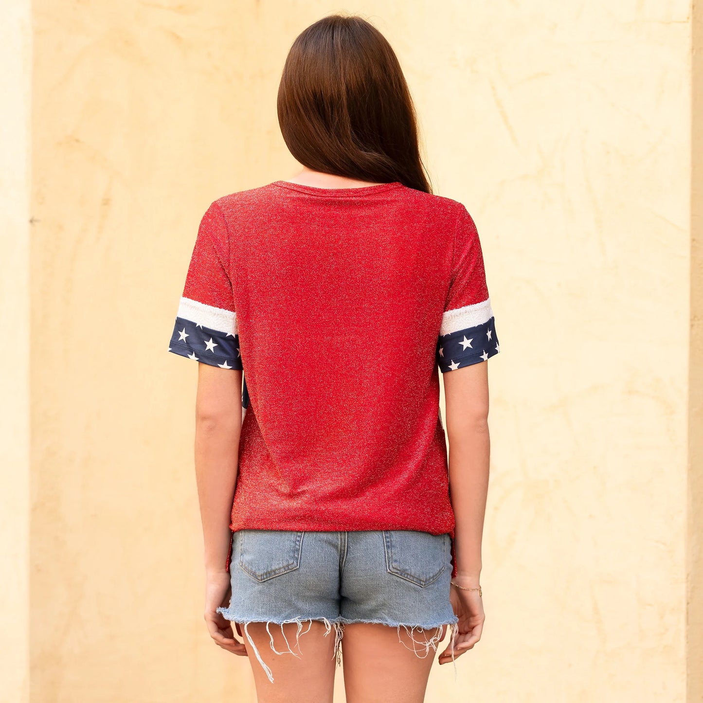 Sequined Half Sleeve Top