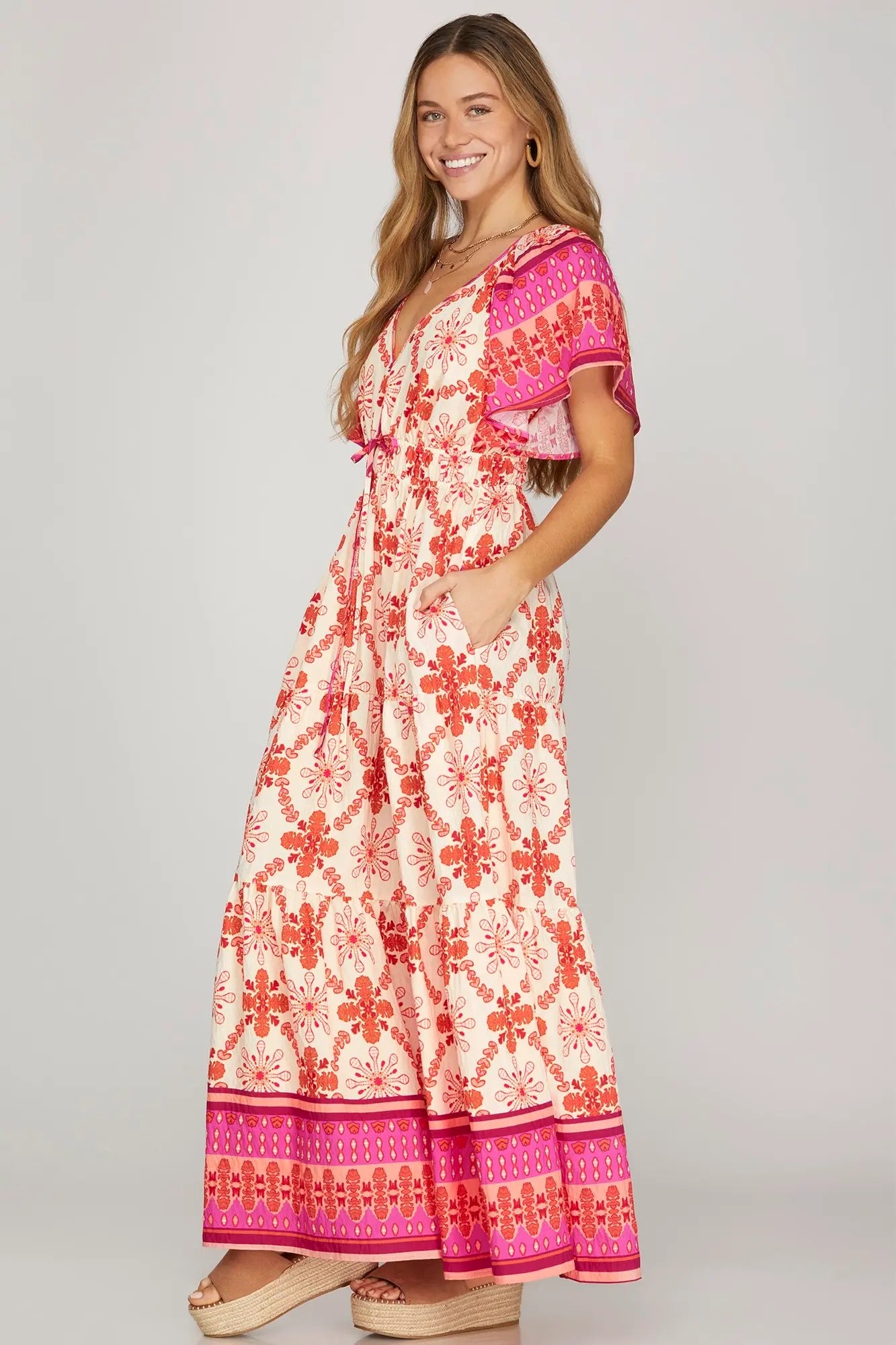 SHE + SKY MAXI DRESS PINK