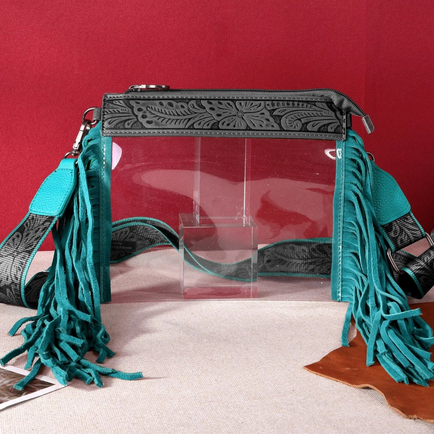 Montana West Western Fringe Stadium Clear Crossbody