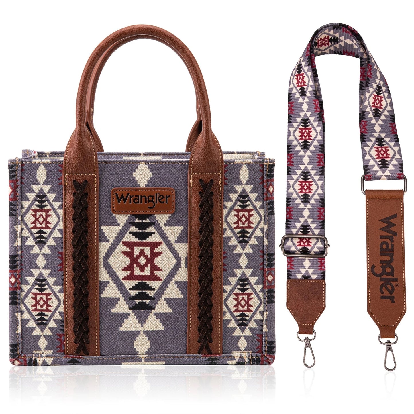 Wrangler Southwestern Print Small Canvas Tote/Crossbody