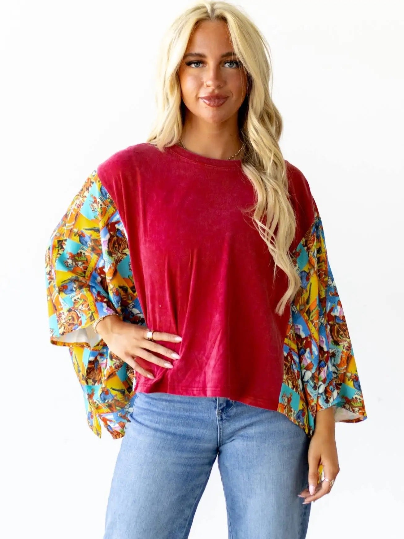Sleeved Tee - Red Popart