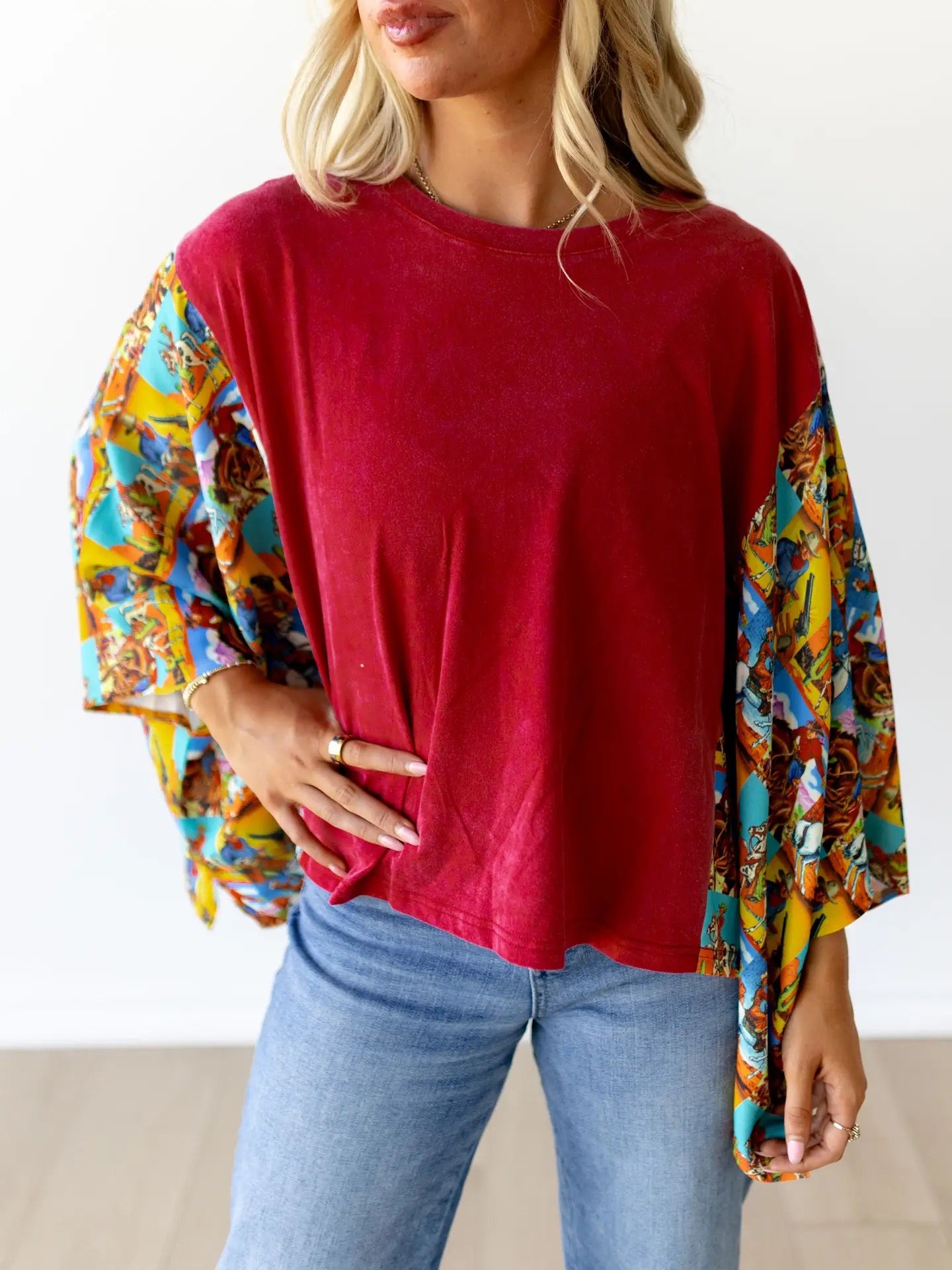 Sleeved Tee - Red Popart