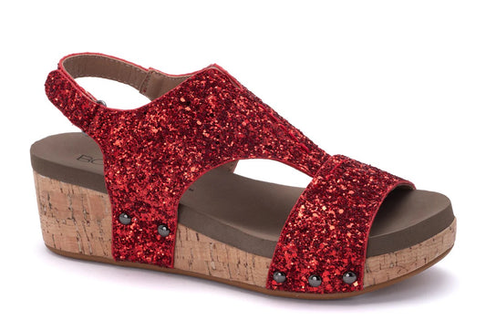 CORKY'S RED GLITTER REFRESHING WEDGE