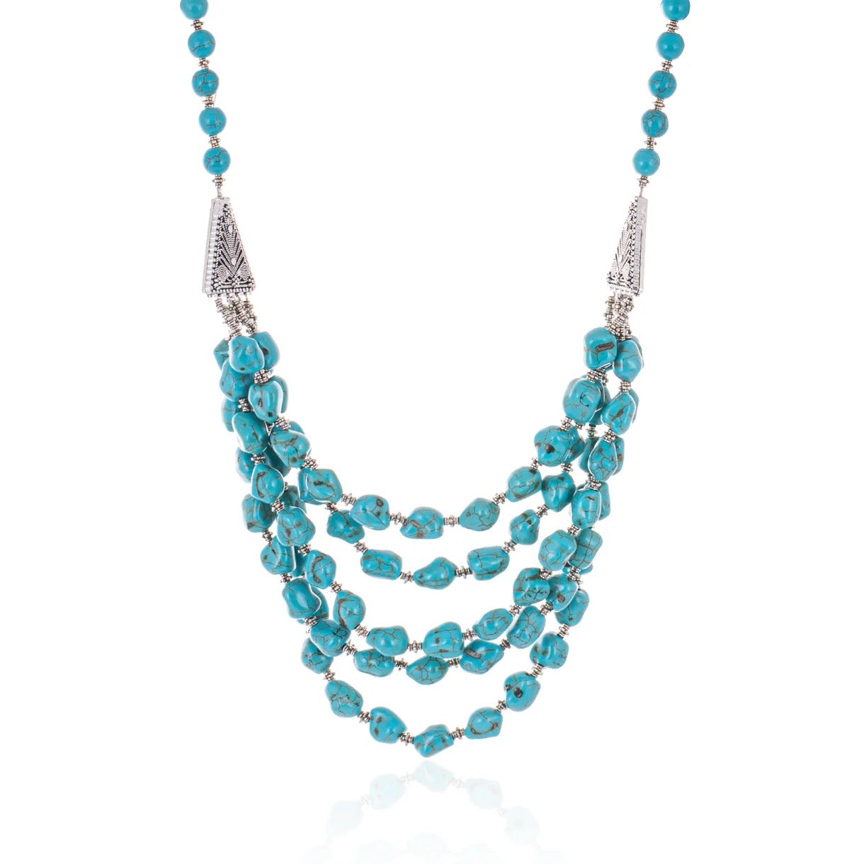 Rustic Couture's Turquoise/White Nuggets Layered Necklace