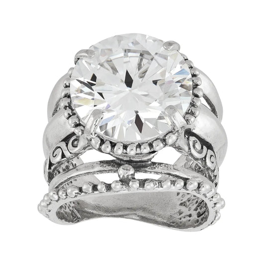 Silpada 'MAIN CHARACTER' Silver White Cubic Zirconia Ring