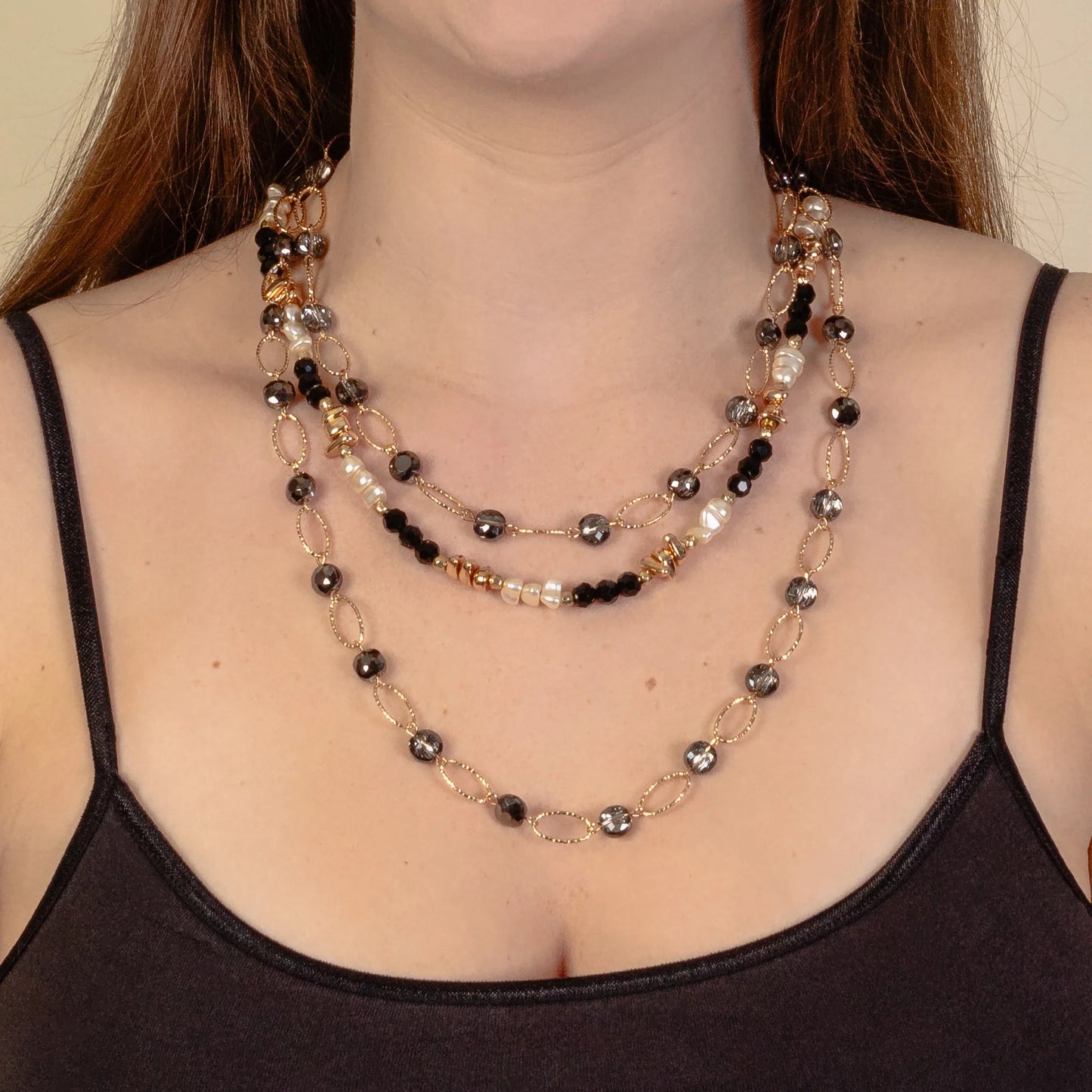 LAYERED BEADED NECKLACE