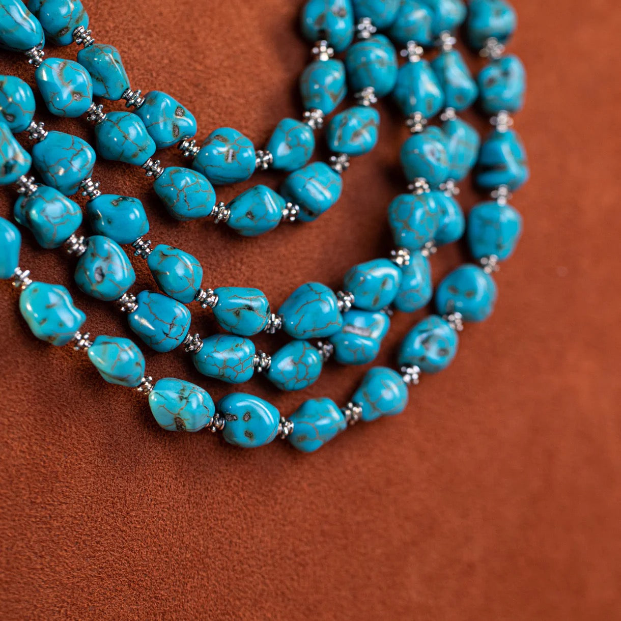 Rustic Couture's Turquoise/White Nuggets Layered Necklace