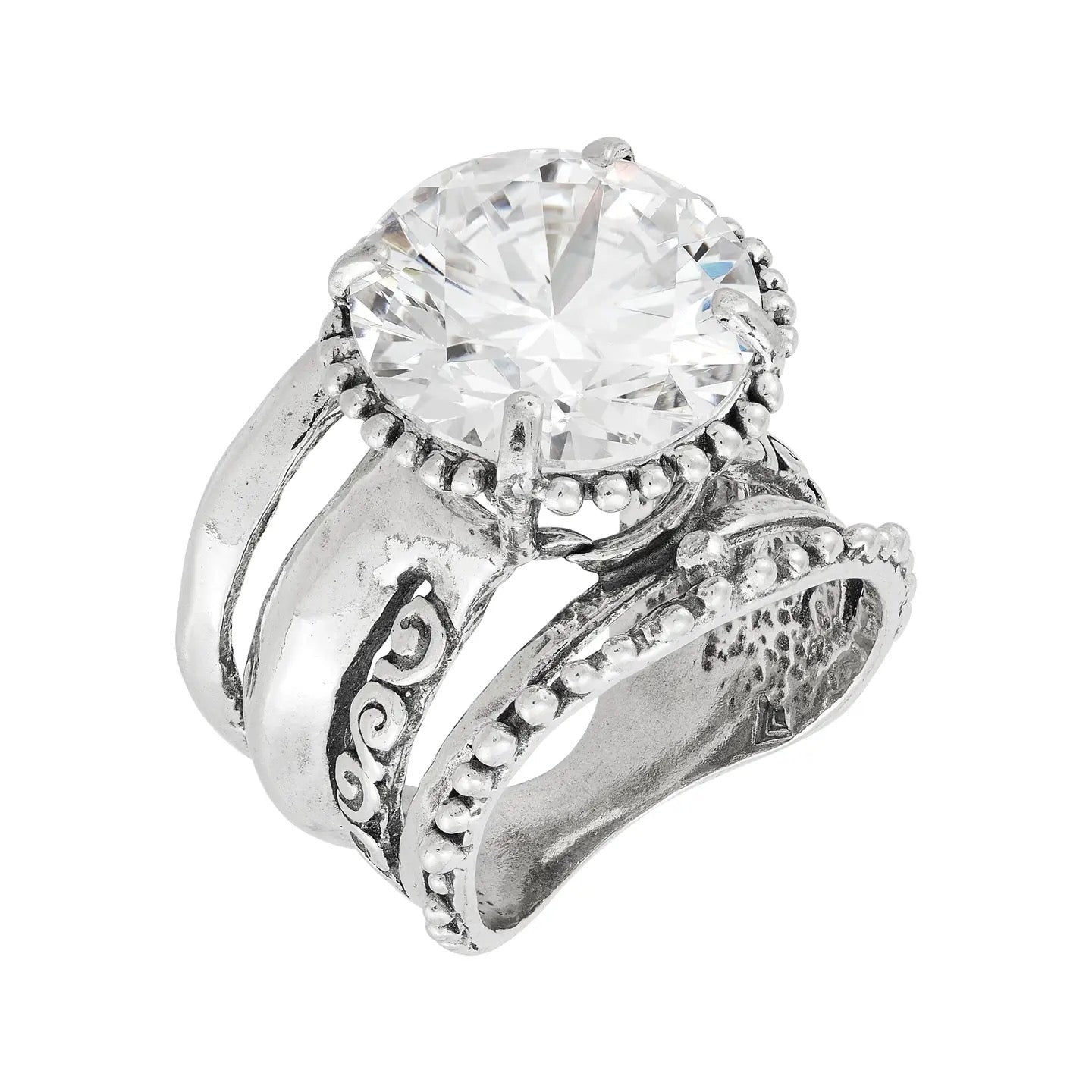 Silpada 'MAIN CHARACTER' Silver White Cubic Zirconia Ring