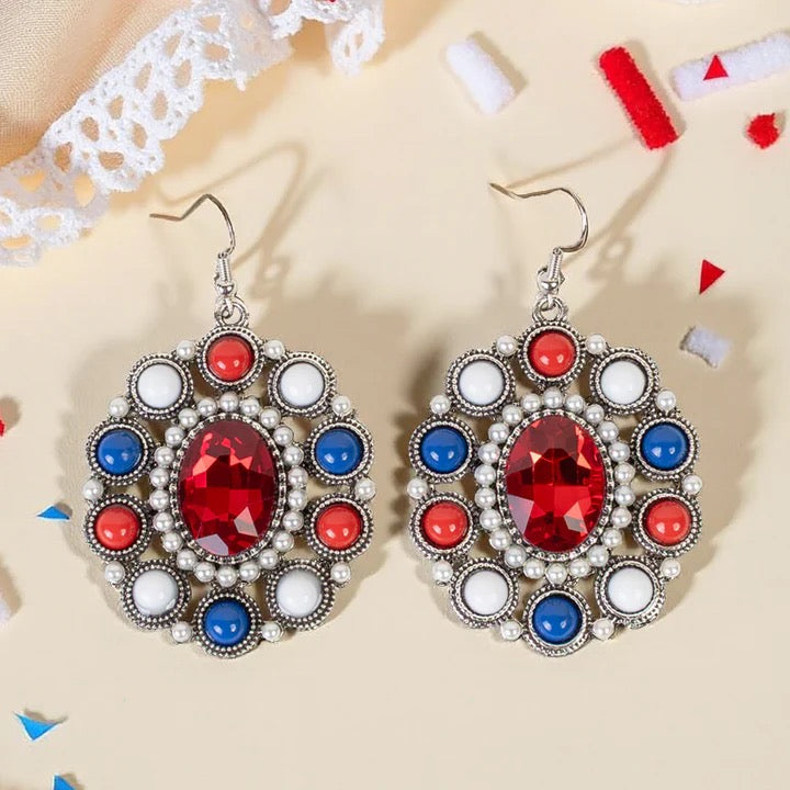 Fourth of July Earrings - Red White & Blue
