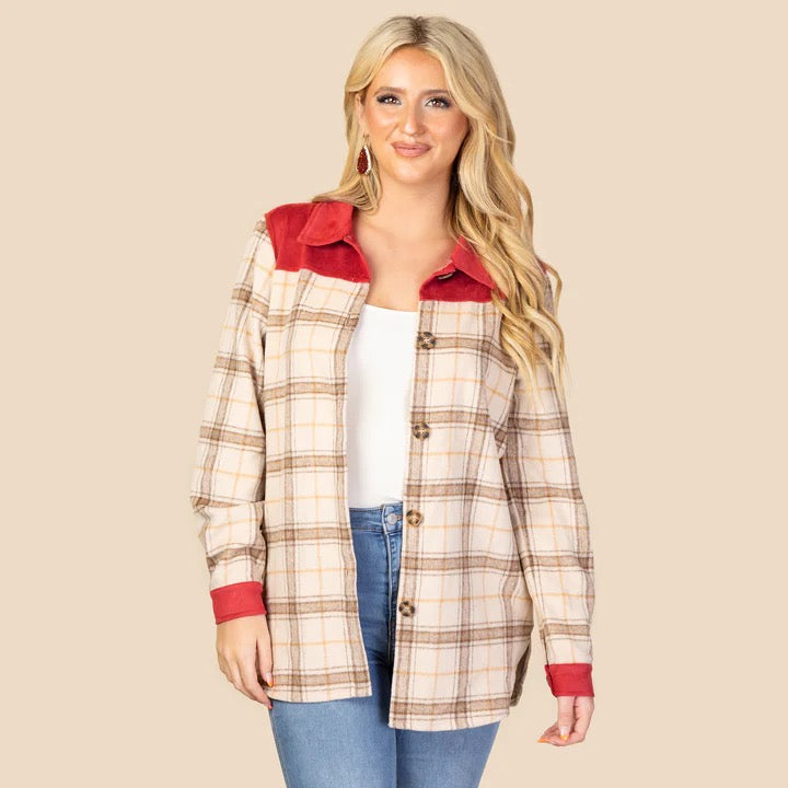 Fall Plaid Jacket with Pockets