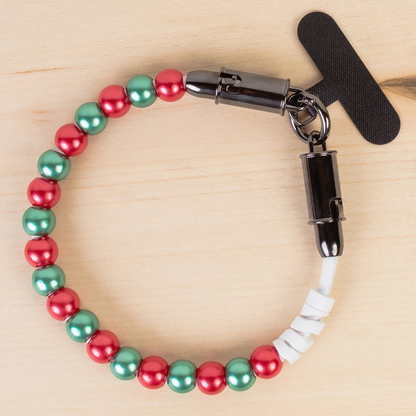 Beaded Charging Cable Wristlet - Red & Green TYPE C-C