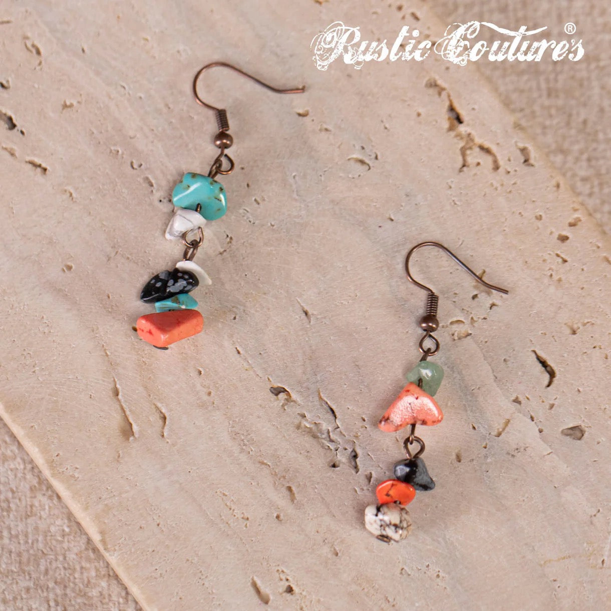 Rustic Couture's Layered Beaded Chips Mixed Necklace Earrings Set