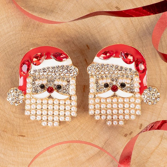 Santa Claus Earrings - Red