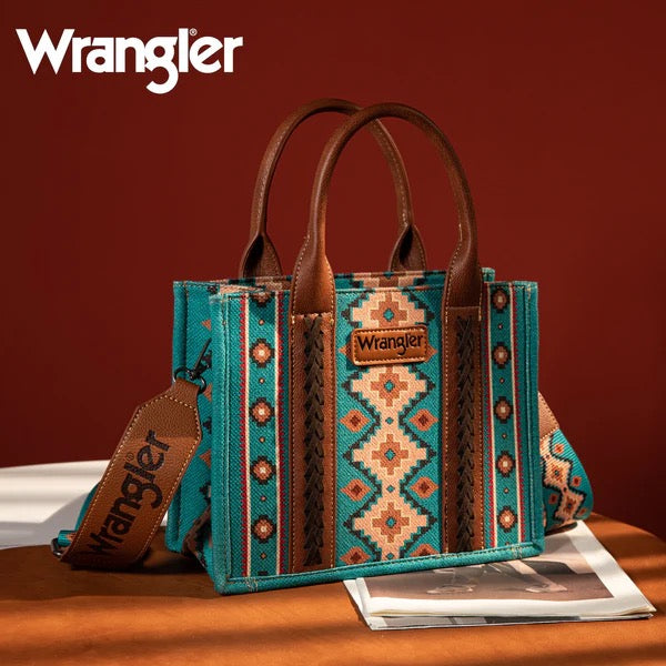 Wrangler Southwestern Print Small Canvas Tote/Crossbody