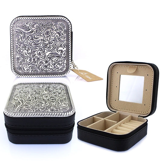 WESTERN THEME METAL PLATE JEWELRY BOX