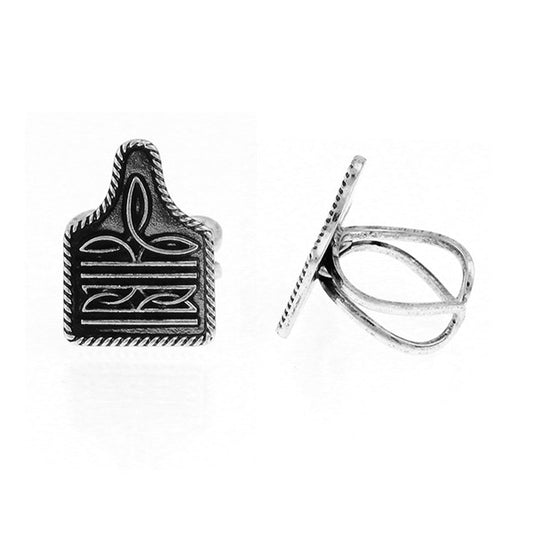 WESTERN BOOT STITCH CUFF RING