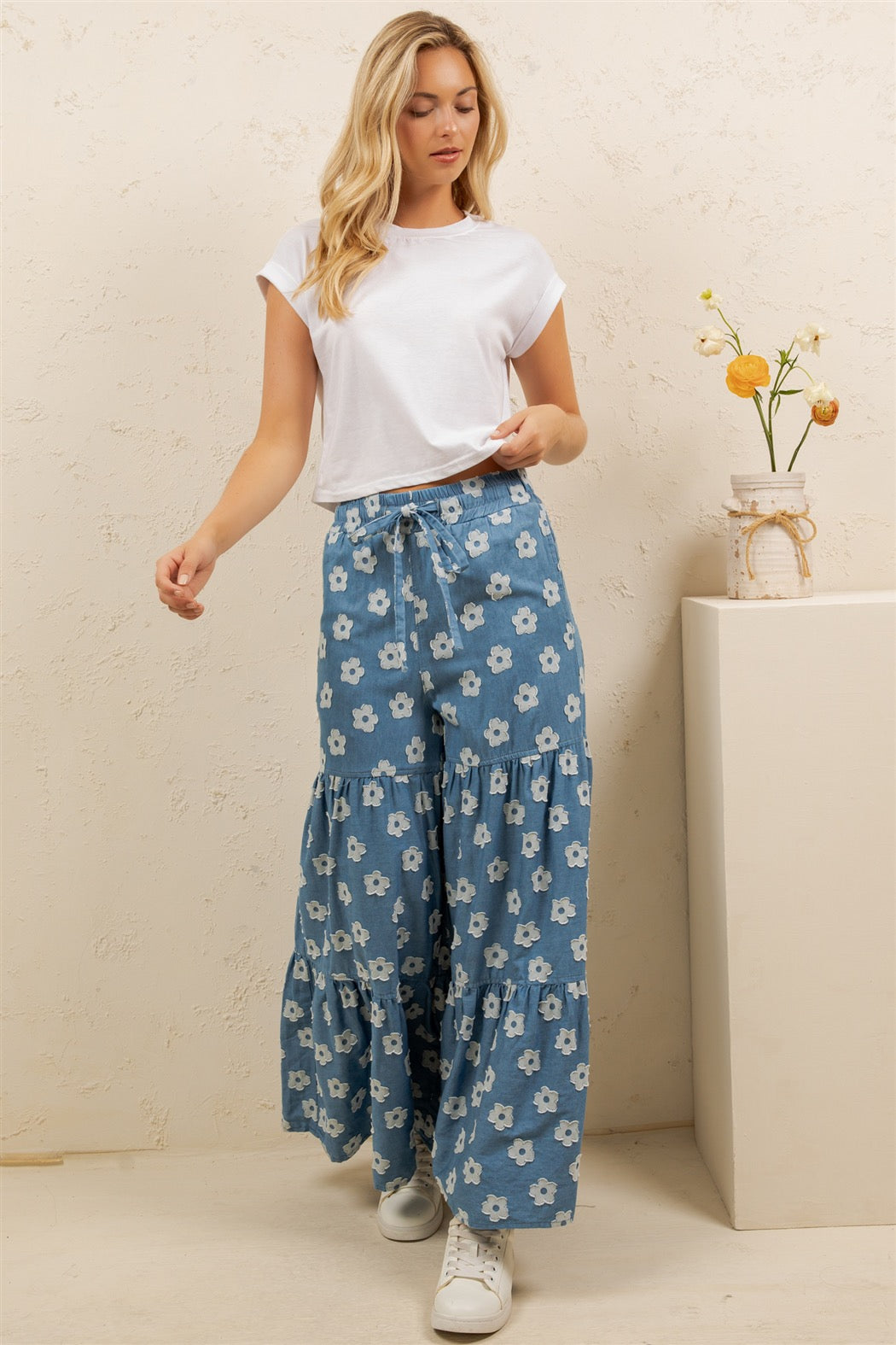 DAISY MEADOW TIERED WIDE-LEG PANT