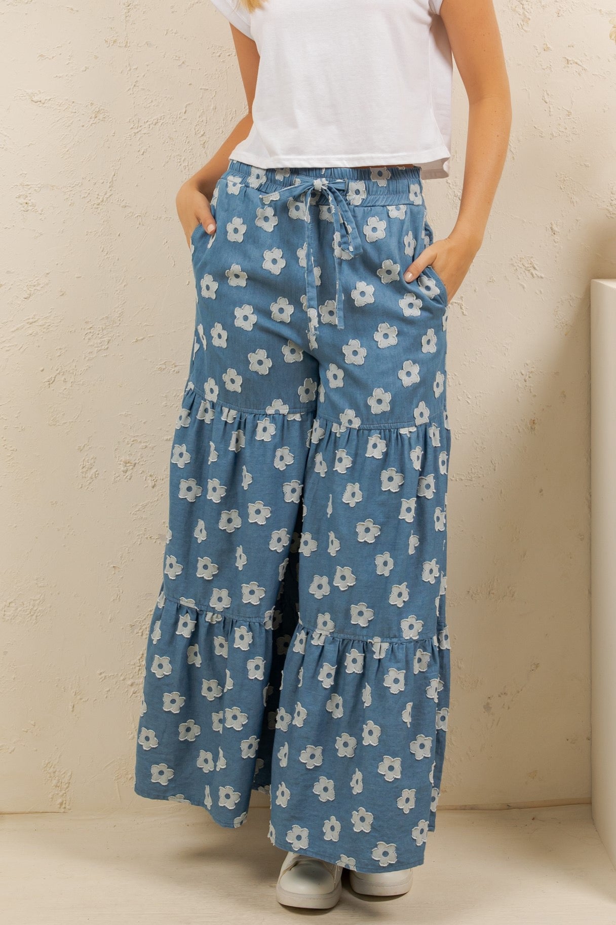 DAISY MEADOW TIERED WIDE-LEG PANT