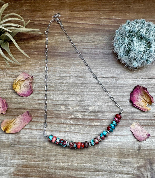 Verascite sea sediment and sterling silver choker