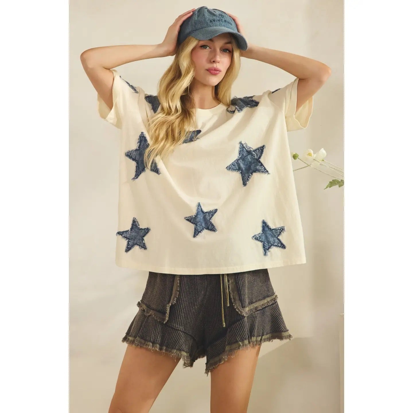 Starlit Denim Applique Tee