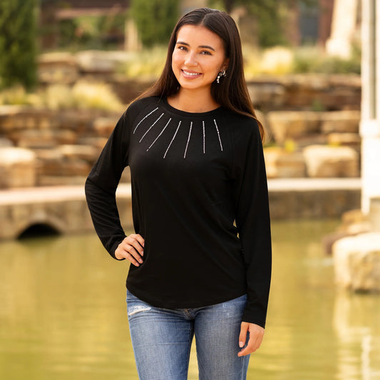 Embellished Long Sleeve Top
