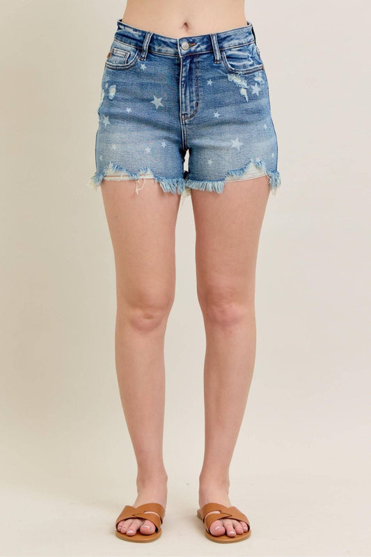 HW Star Print Cut Off Shorts