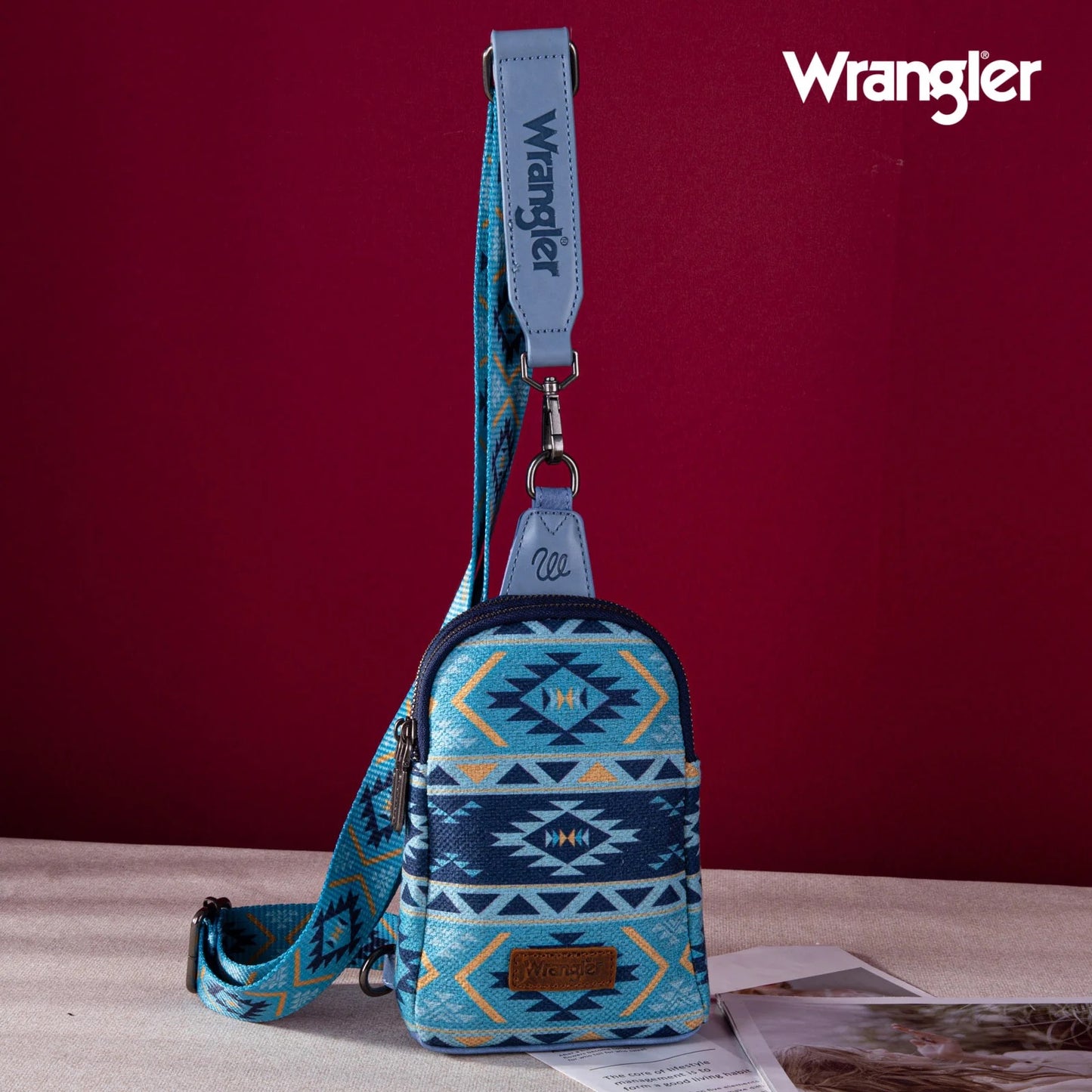 Wrangler Aztec Print Crossbody Sling Chest Bag