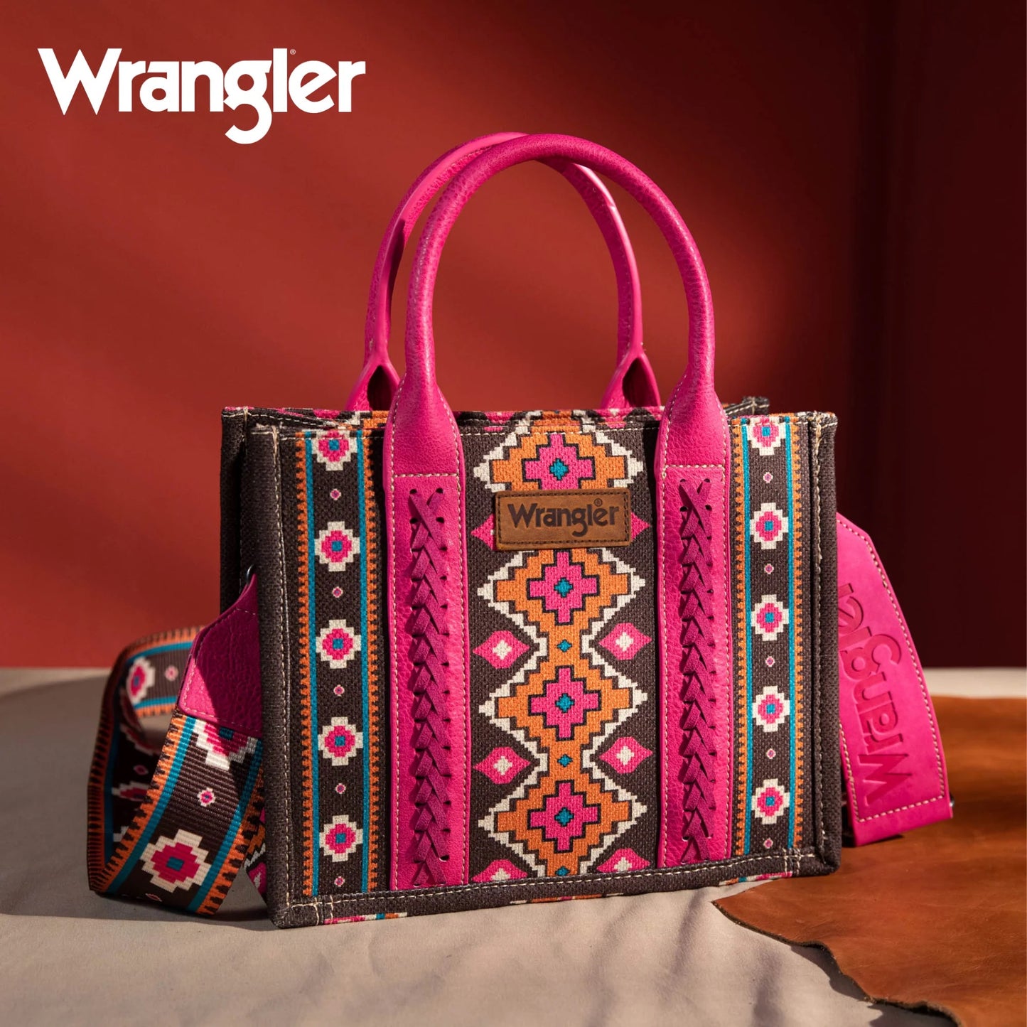 Wrangler Southwestern Print Small Canvas Tote/Crossbody