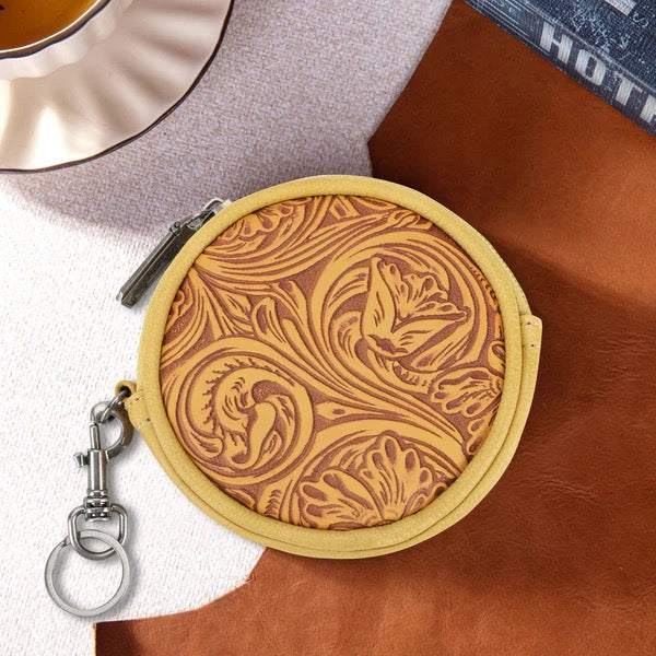 Wrangler Tooled Circular Coin Pouch Bag Charm