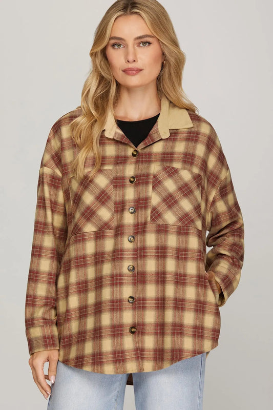SHE+SKY BUTTON UP TOP