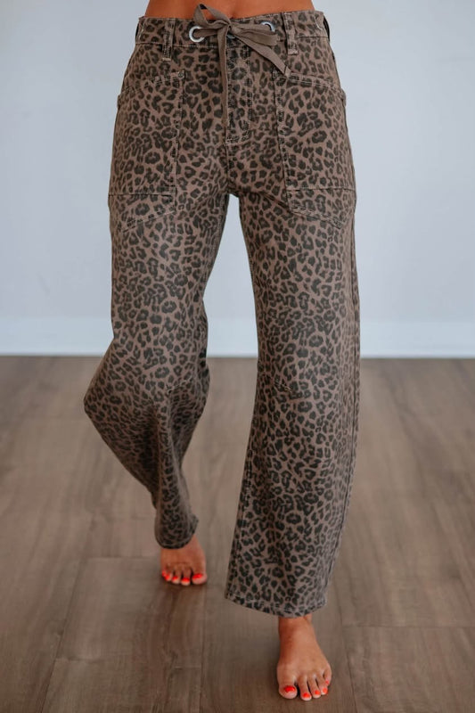 RISEN Slouchy Crop Barrel Pants with  Drawstring