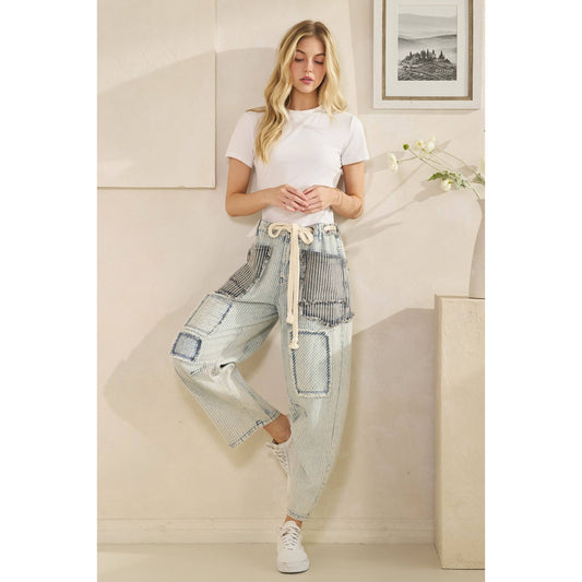 MULTI STRIPE PANTS: BLUE MULTI