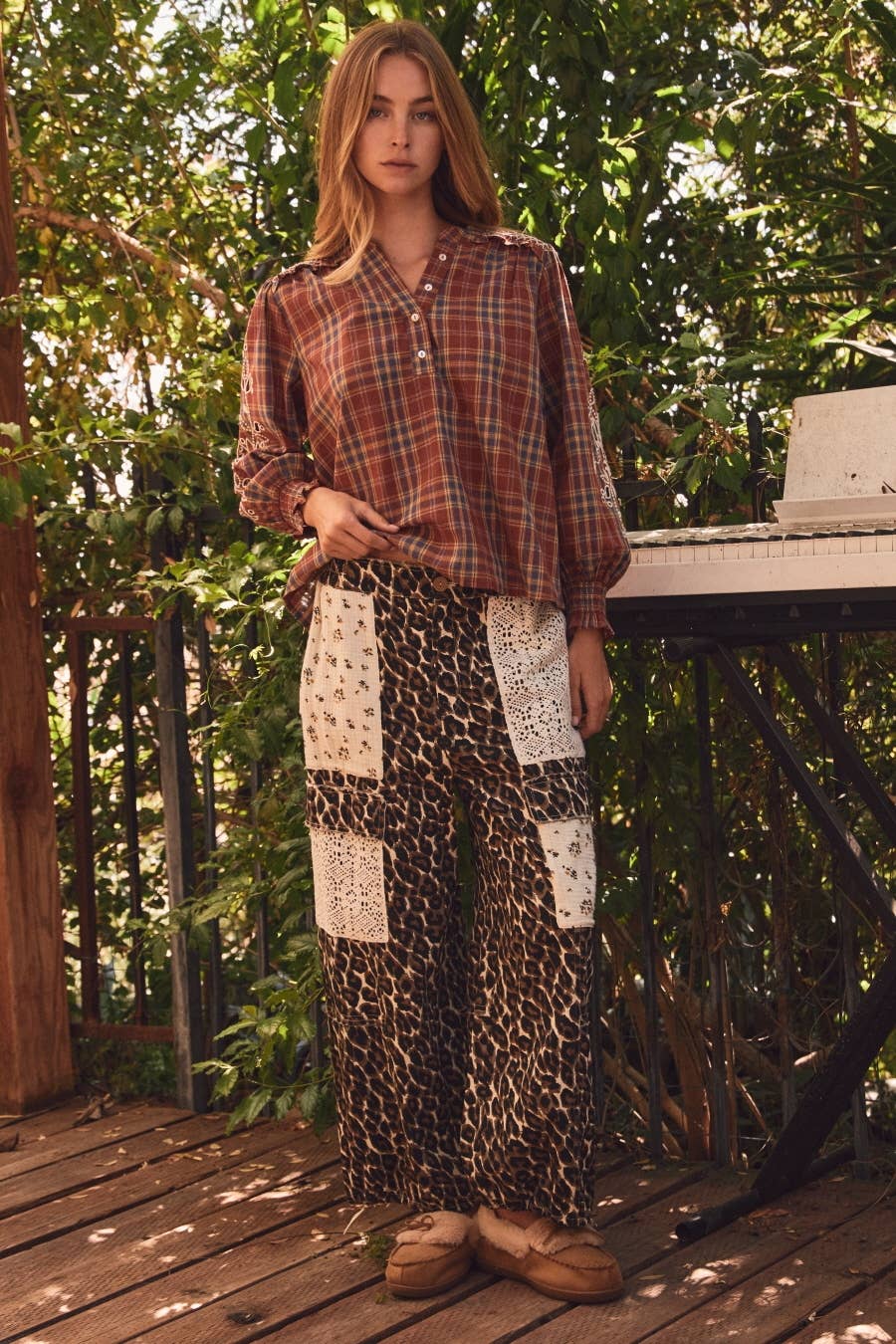 Plus Leopard Printed Bubble Pants