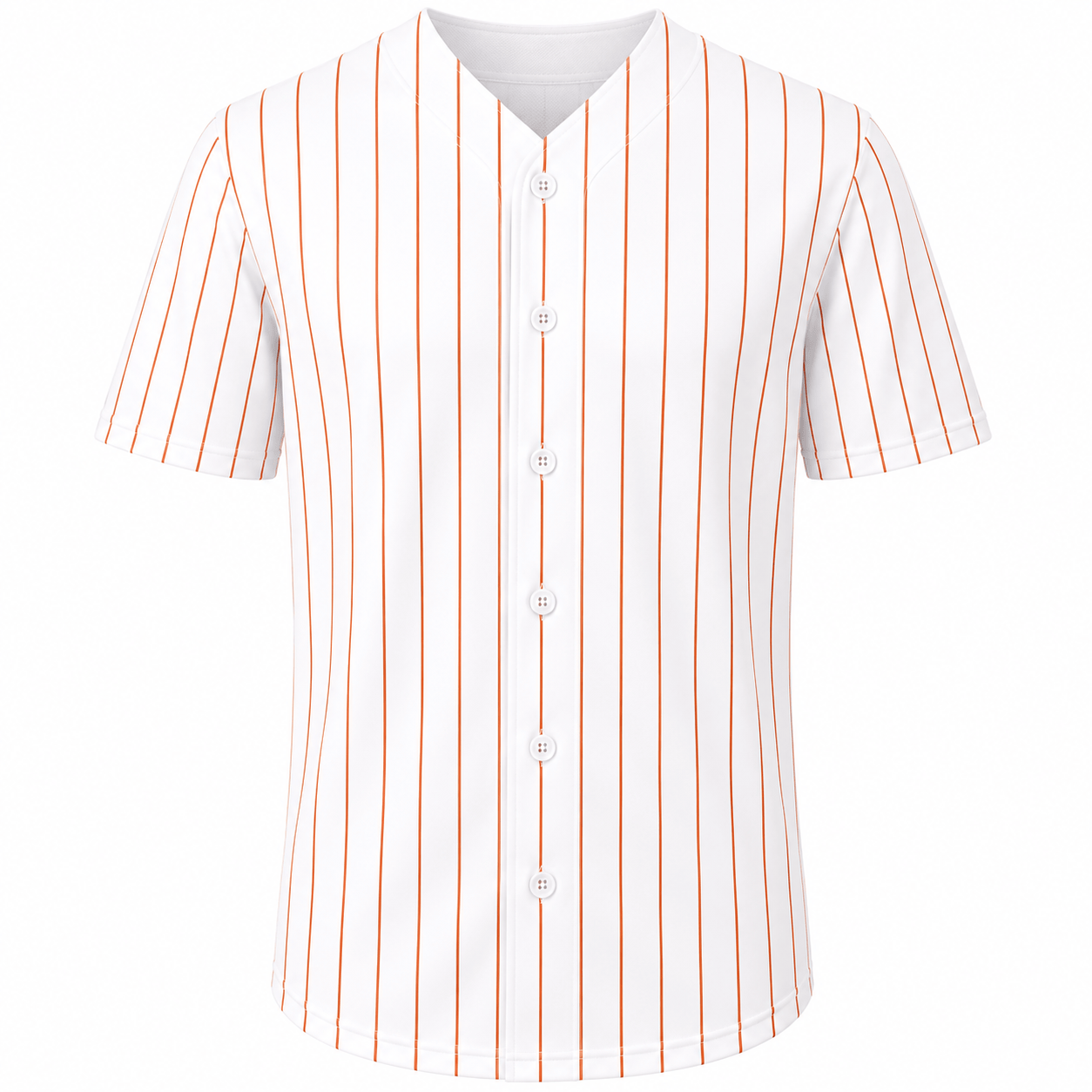 Adult Pinstripe Button-Down Baseball Jersey: White/Gold (Pinstripe) / Medium