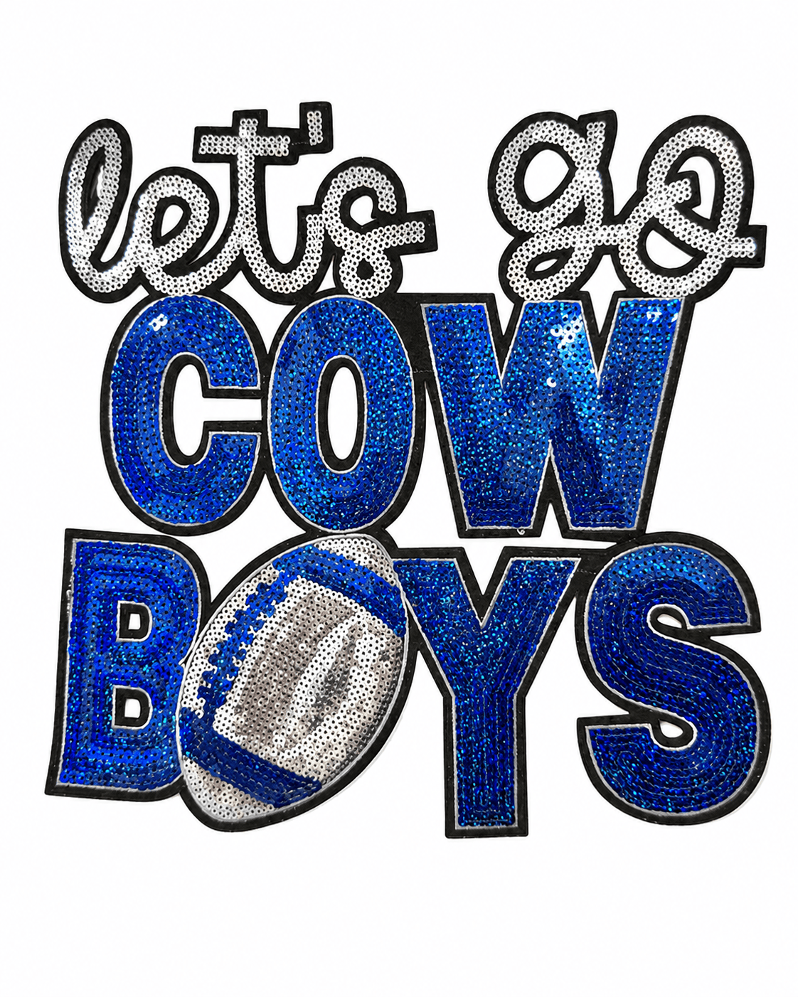 CP1244 - Let's Go Cow Boys Sequin Patch
