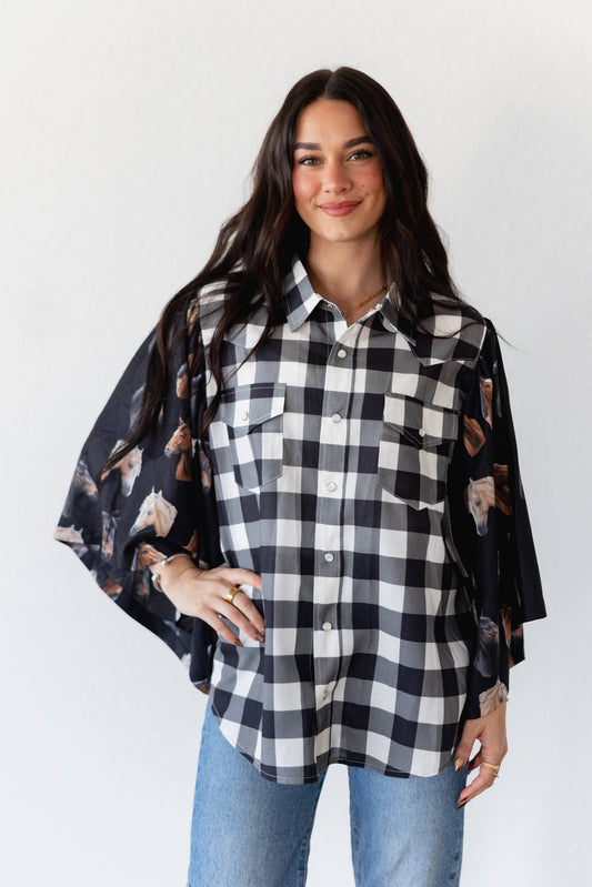 BLACK GINGHAM HORSE
