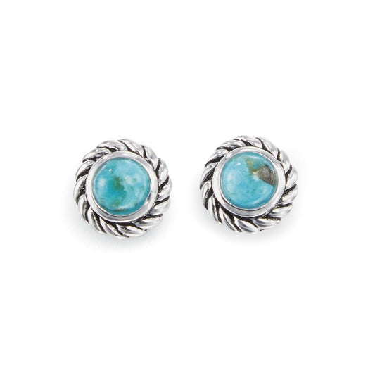 Silverplated Turquoise Roped Earrings