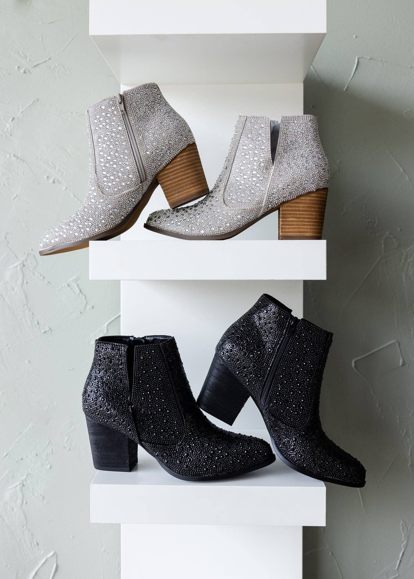 Shine Star Rhinestone Bootie in Black: 7.5