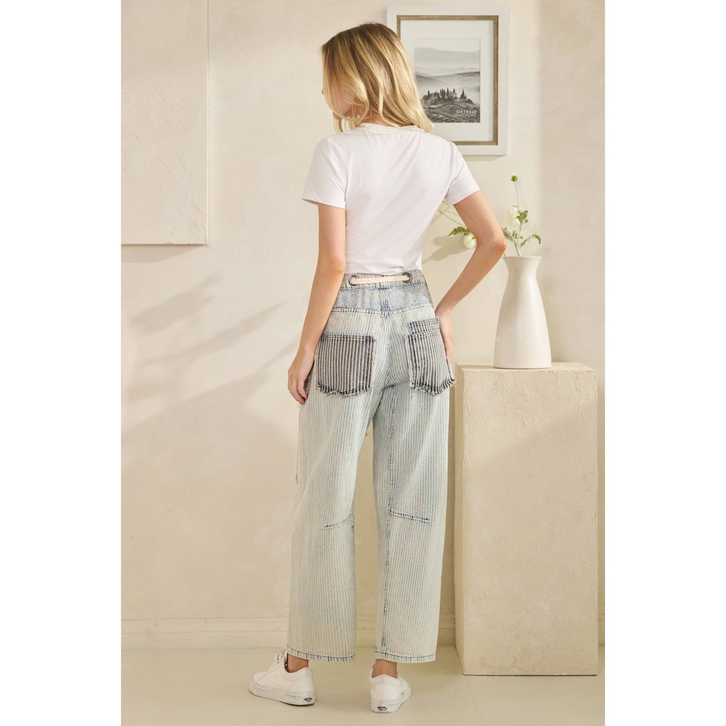 MULTI STRIPE PANTS: BLUE MULTI