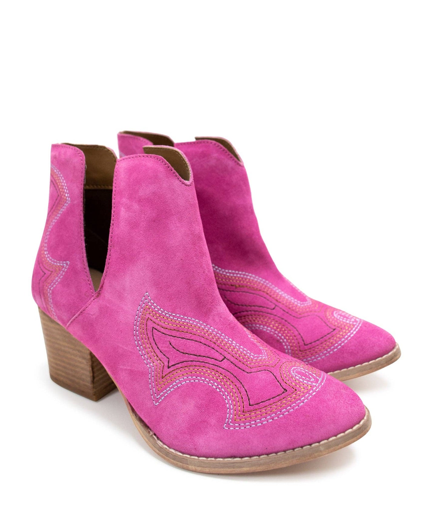Journee Ankle Boots in Magenta: 8.0