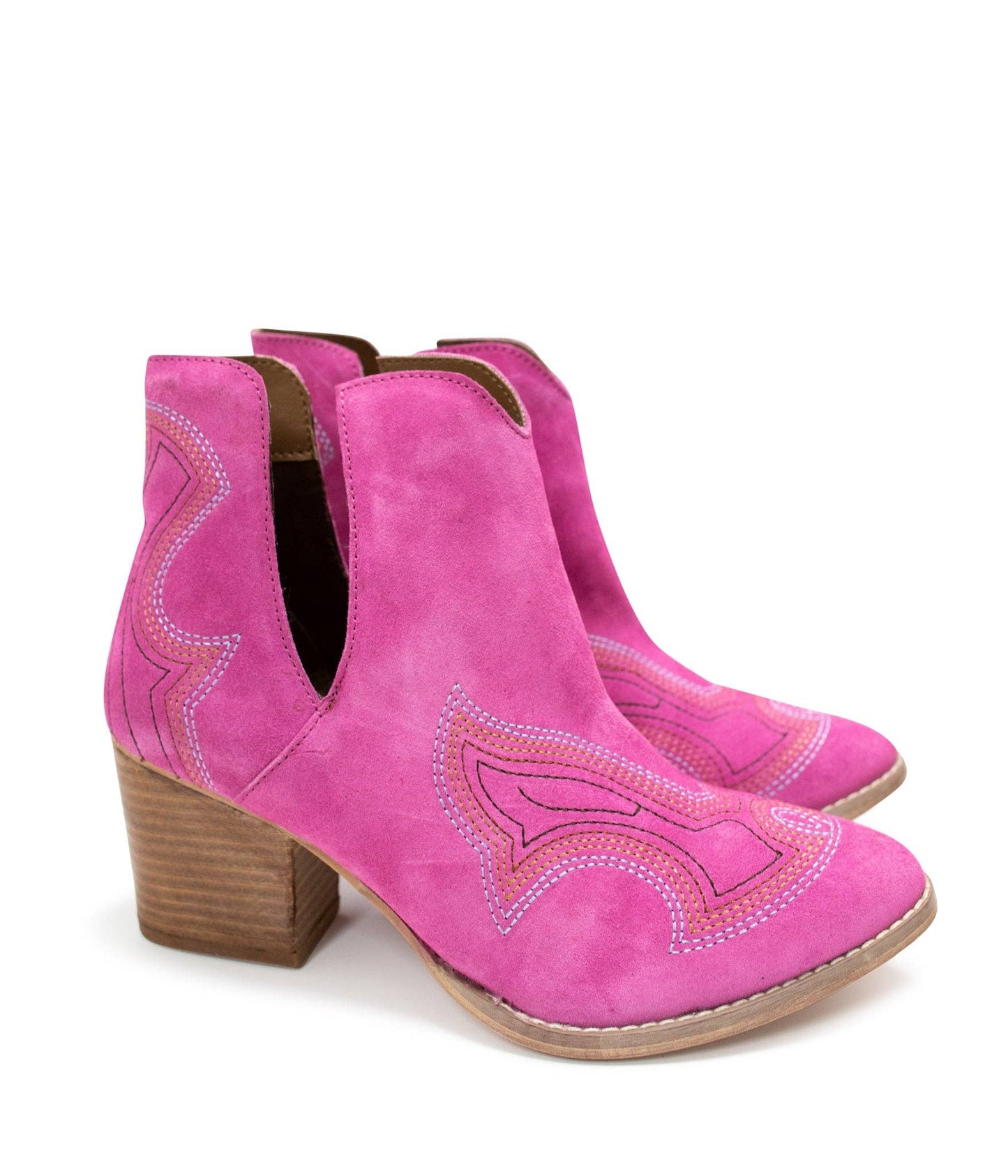 Journee Ankle Boots in Magenta: 8.0