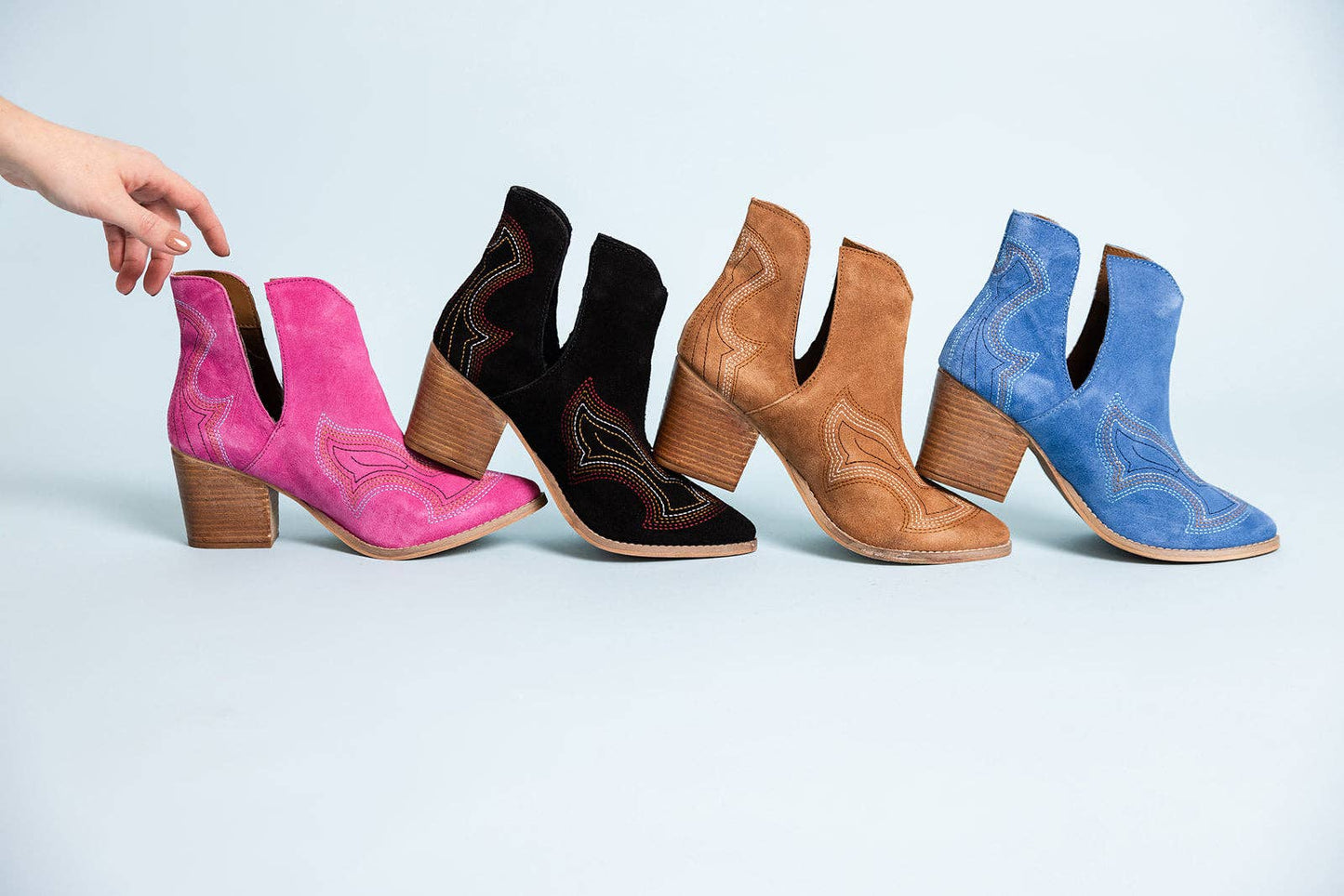 Journee Ankle Boots in Magenta: 7.0