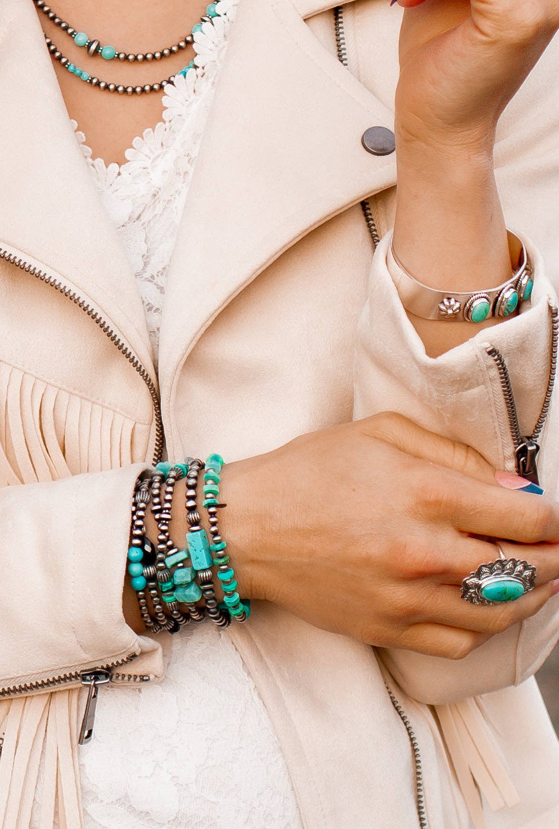 Kristyns Desert Pearl Bracelets: Turquoise