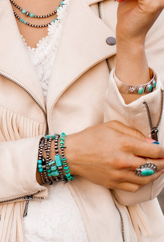 Kristyns Desert Pearl Bracelets: Turquoise