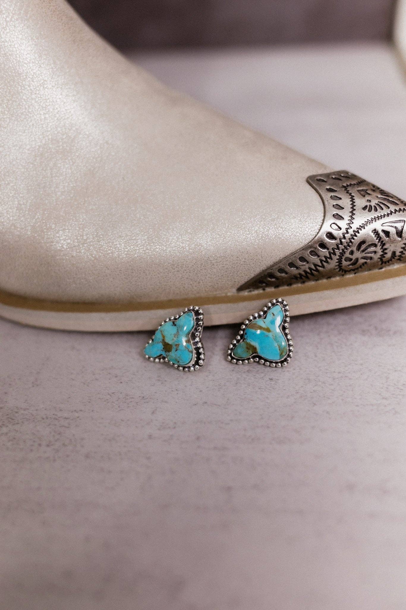 Lil Cow Slab Earrings: Pink Copper / STUDS