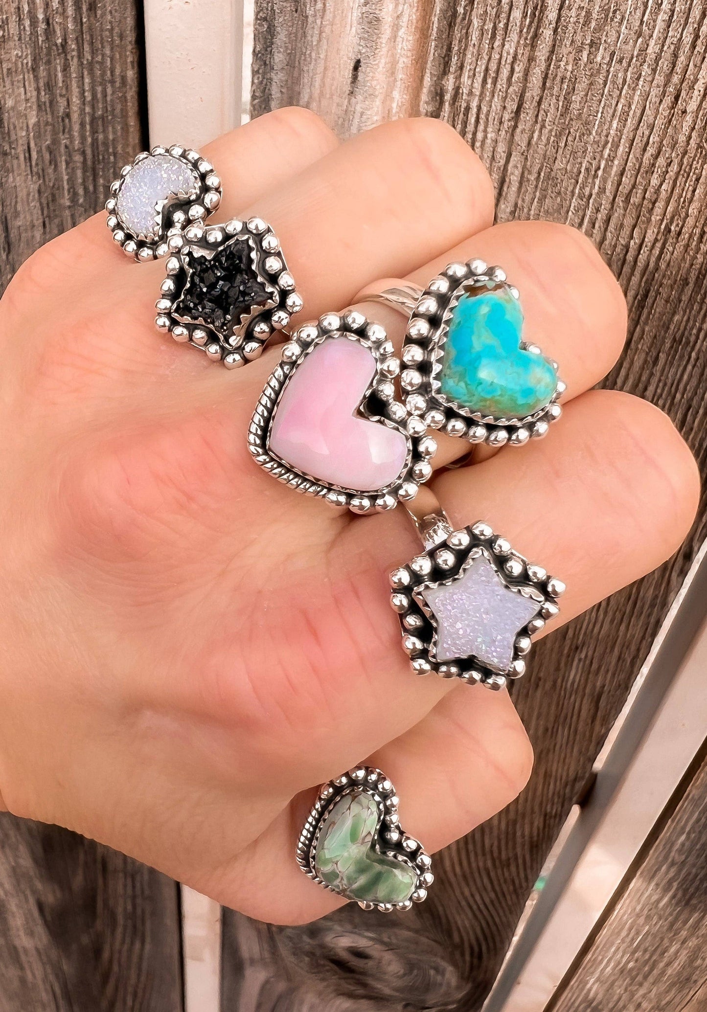 With All My Love Single Stone Heart Ring MADE TO ORDER: 8 / Turquoise