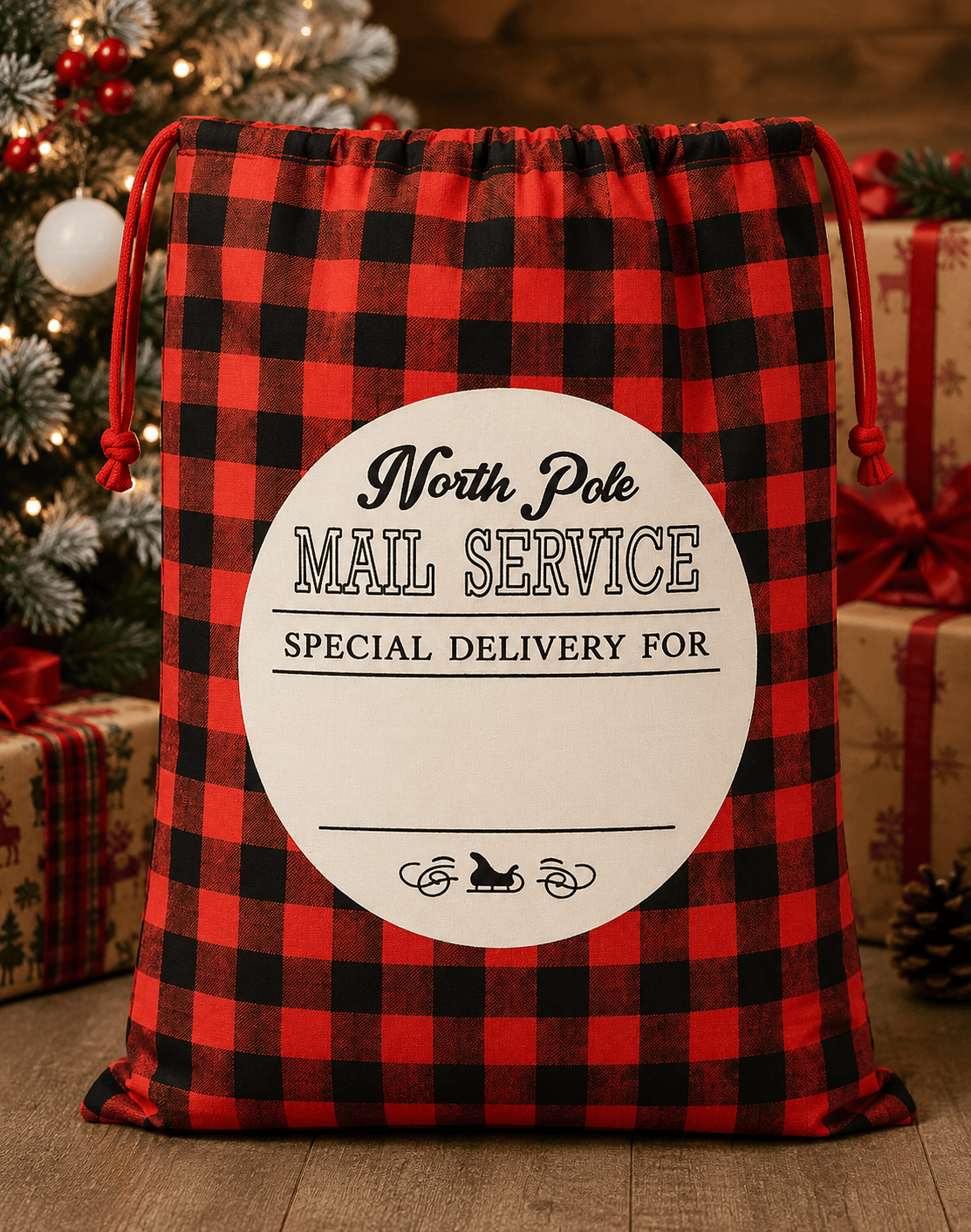 Santa Sack - Red Plaid