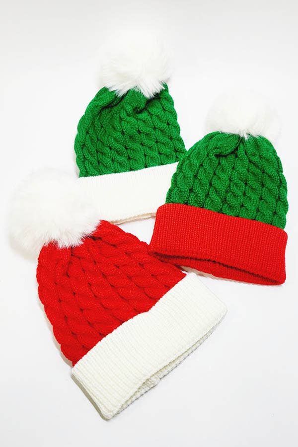 Kids Christmas Pom Pom Beanie